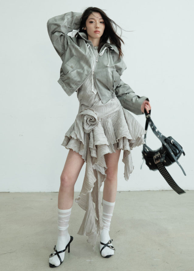 Lightweight Earth Print Short Jacket image 3