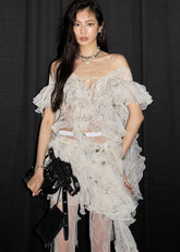 Retro Fairy Plant Dye Ruffle Top image 0