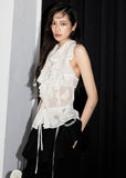 Y2K Sheer Ruffle Backless Cami image 3