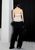 Y2K Sheer Ruffle Backless Cami image 4