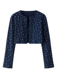 Plaid Polka Knit Cardigan Skirt Set image 6