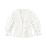 French V Neck Shirt Cake Skirt Set image 6