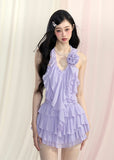Purple Halter Two-Piece Set