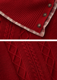 Red Patchwork Sweater
