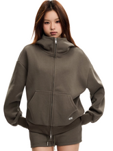 후드 스탠드업 루즈 스트레이트 스웨트팬츠