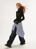 Destruction high collar long-sleeved T-shirt