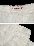 Lace layered gauze midi skirt