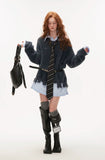 Fake two-piece college style shirt sweater