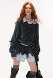 Fake two-piece college style shirt sweater