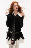 Fake two-piece college style shirt sweater
