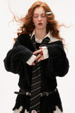 Fake two-piece college style shirt sweater