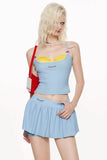Fake two-piece camisole simple skirt and pants suit