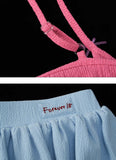 Fake two-piece camisole simple skirt and pants suit