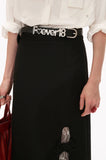 Maxi skirt fake two-piece black high-end skirt