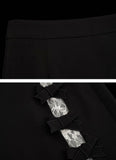 Maxi skirt fake two-piece black high-end skirt