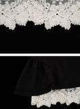 Maxi skirt fake two-piece black high-end skirt