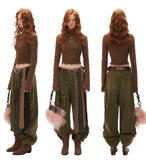 브라운 터틀넥 탑