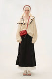 Pleated Panel Long Slim Mid length Skirt