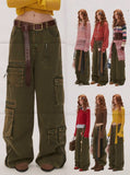 멀티포켓 밀리터리 그린 루즈 캐주얼 팬츠