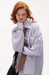 Striped shirt loose long-sleeved top