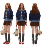 브라운 벨벳 숏스커트