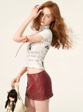 Star rivet casual short skirt