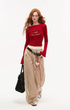 Lace round neck hooded long-sleeved tops