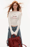 Lace round neck hooded long-sleeved tops