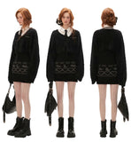 캣 페어 아일 스웨터 드레스 숏 밍크 코트 하이엔드