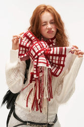 Check scarf casual all-match