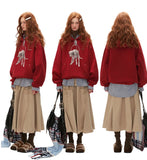 강아지 후드 스웨트셔츠 루즈 캐주얼 긴팔