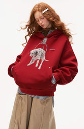 Dog hooded sweatshirt loose casual long-sleeved
