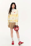 Loose and versatile sweet bowknot cream yellow long cardigan jacket