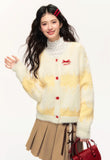 Loose and versatile sweet bowknot cream yellow long cardigan jacket