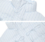 오리지널 플레드 프린트 리본 루즈 숏 브레드 코튼 코트