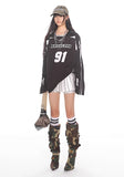 Silver Futuristic No.91 Jersey Tee