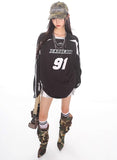 Silver Futuristic No.91 Jersey Tee