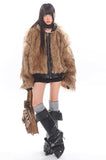 Reversible fur hooded warm jacket