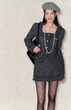 Gray Square Neck Cinched Two-Piece Set