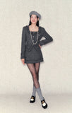 Gray Square Neck Cinched Two-Piece Set