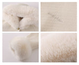 오리지널 밀키 화이트 퍼 칼라 코트 재킷