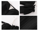 원숄더 스트라이프 레이어드 수트 드레스