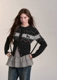 Fair Isle style puppy sweater cardigan knitted sweater top