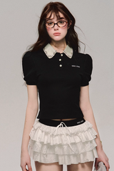 Faux Two-Piece Polo Splice Tee