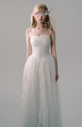 화이트 메시 자수 슬립 드레스