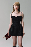 Bow deconstructed jacquard heavy work dress