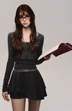Gray striped knitted high-end suit slim and elegant