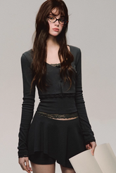 그레이 스트라이프 니트 고급 정장 슬림하고 우아한