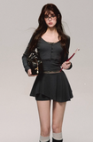 Gray striped knitted high-end suit slim and elegant