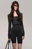 Gray striped knitted high-end suit slim and elegant